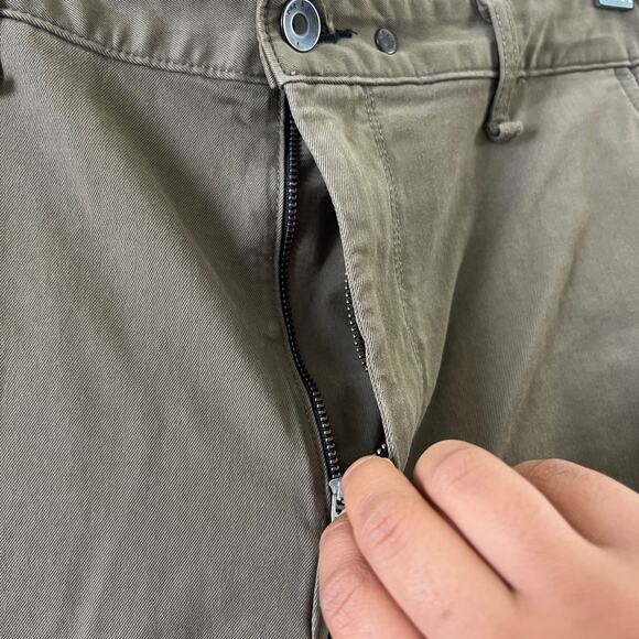 Rag & Bone Army Green Distressed Fit 2 Slim Fit Stretch Twill Chino Pant Men 34 - Picture 10 of 16